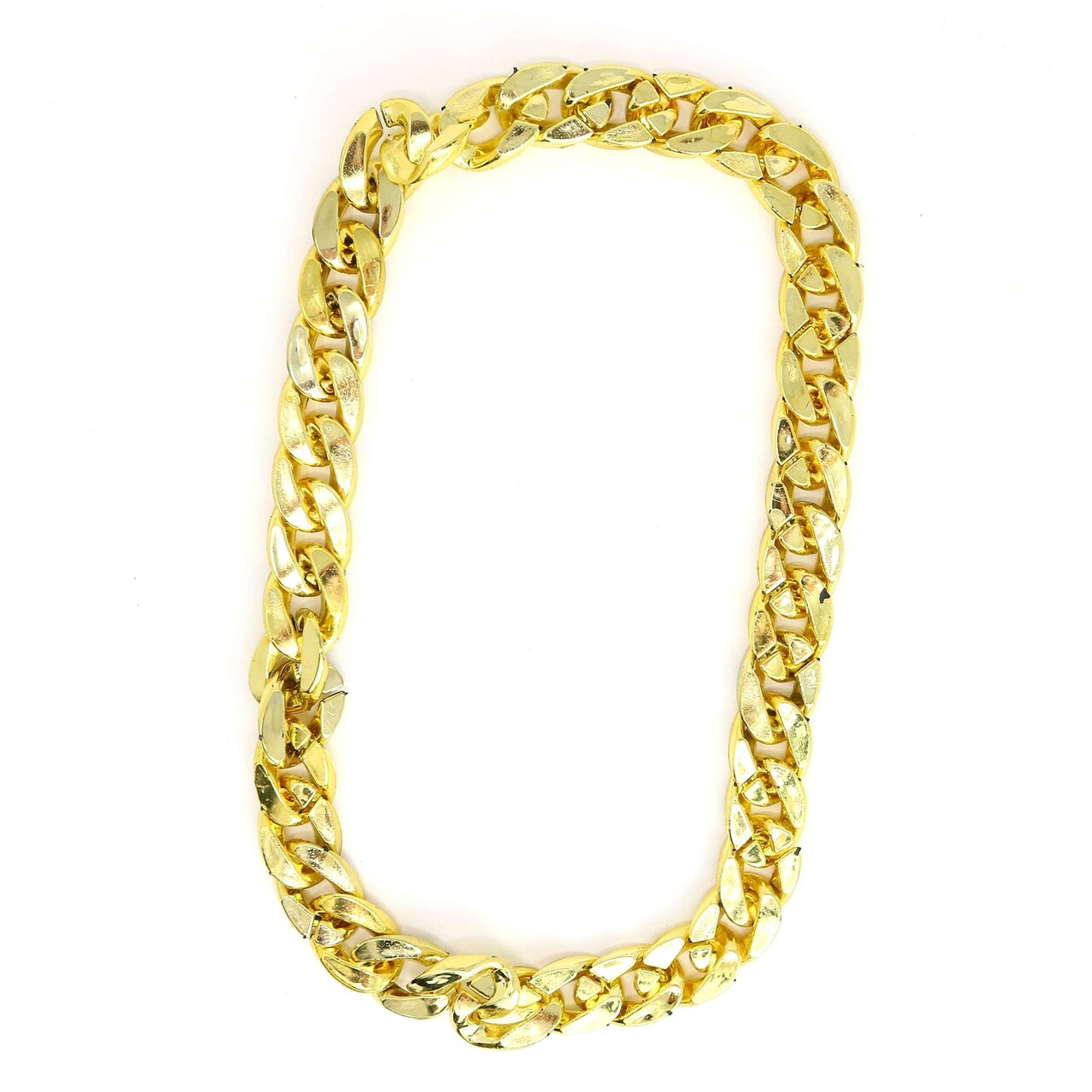Rapper Gold Chain Accessory 90s Hip Hop Fake Gold Costume